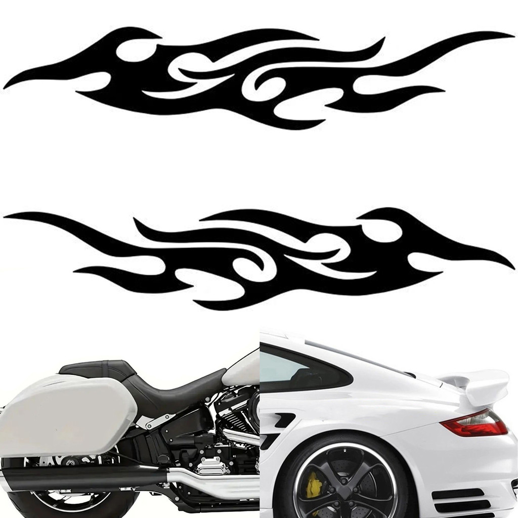 2pcs Cool And Handsome Flame Line Pattern Car Stickers Eight Colors ...