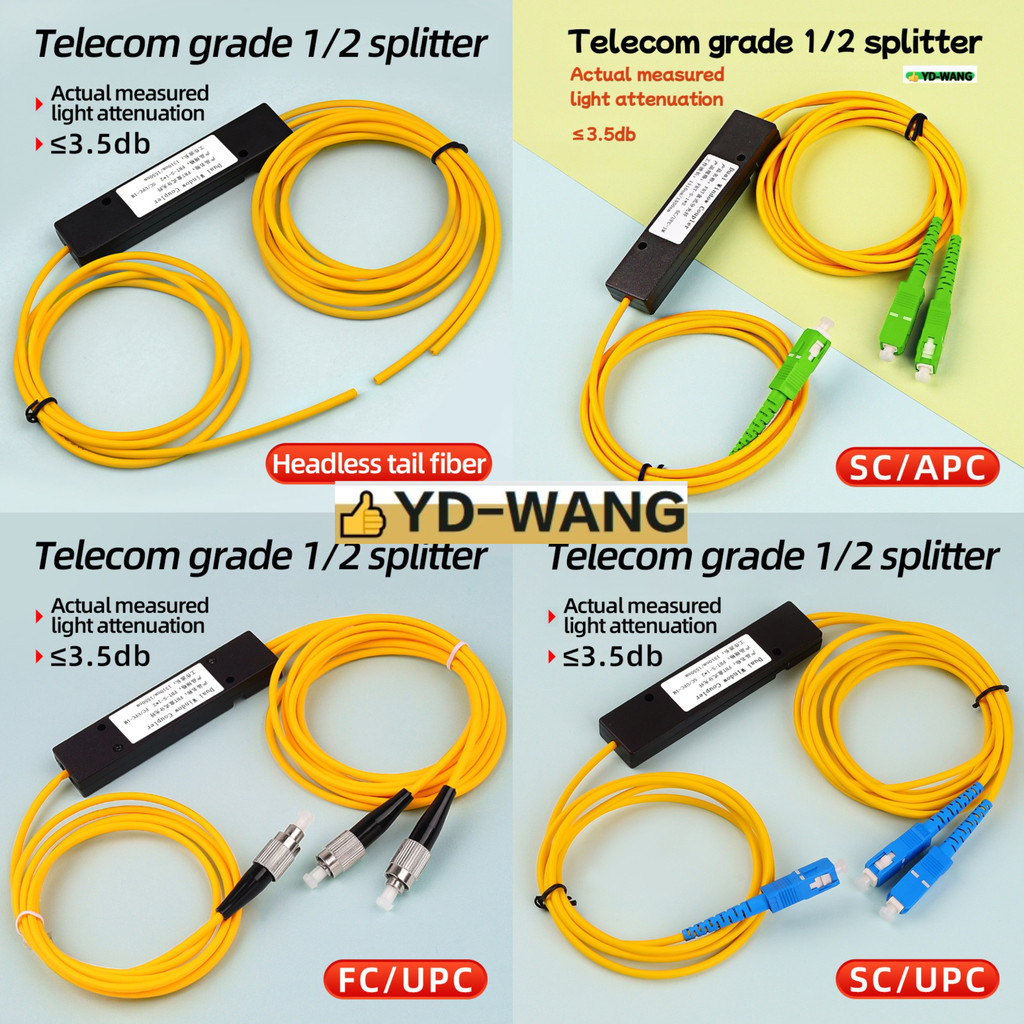 KSTE LWL Splitter 1x2 SC/UPC - Singlemode Glasfaser Splitter Gelb