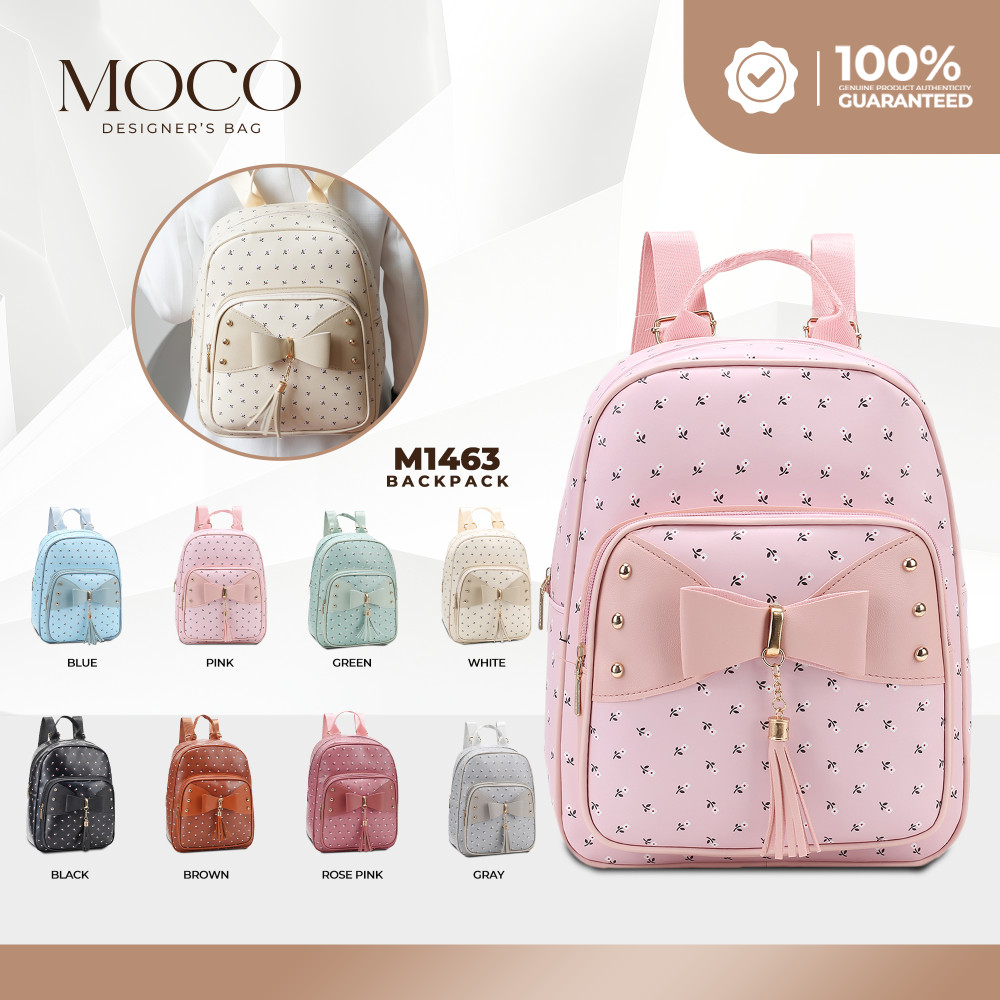 MOCO New Student Women's Leather Large Capacity Backpack Zipper ...