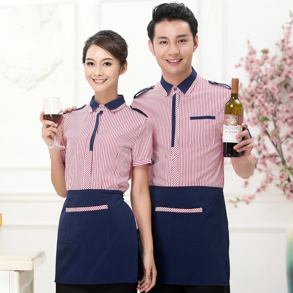 【Ready stock】Summer Hotel Waiter Working Wear Western Restaurant Waiter ...