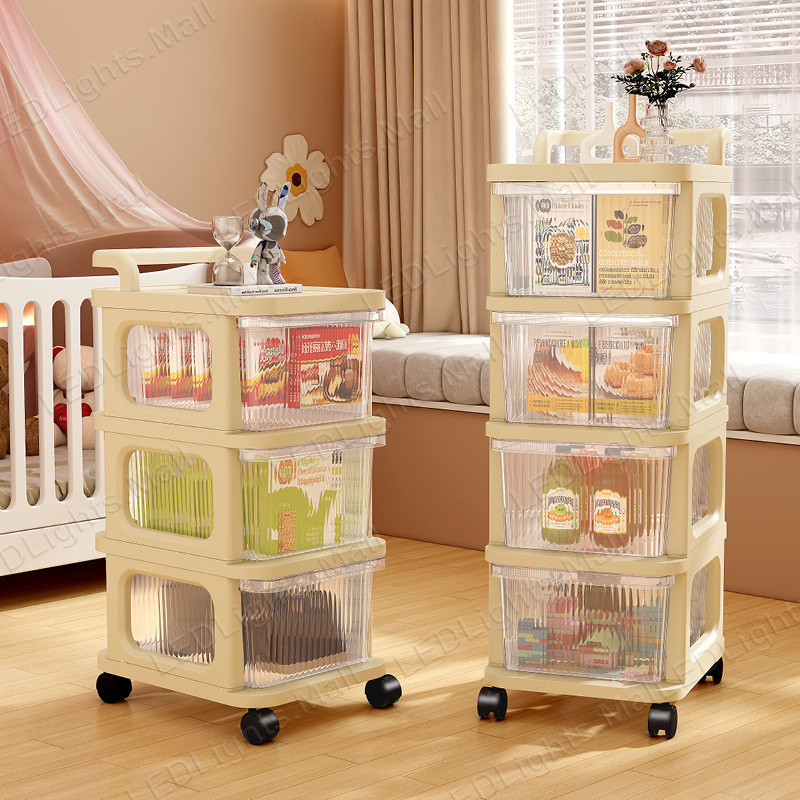Multi-Layer Trolley Cart Drawer-Type Storage Rack With Wheel Dustproof ...