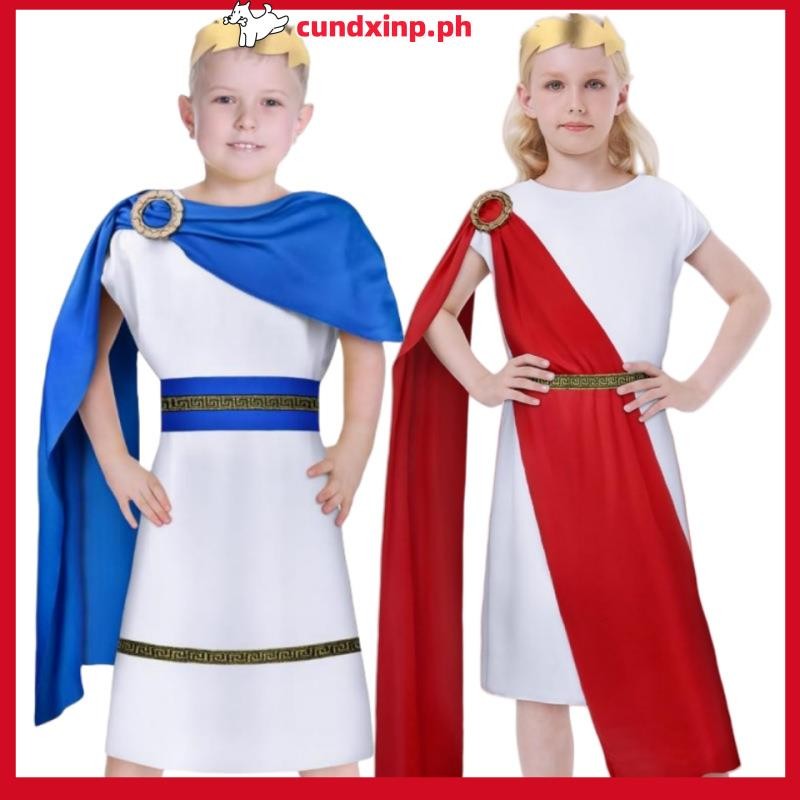 Kids Girls Boys Grecian Toga Costume Ancient Greek Mythos