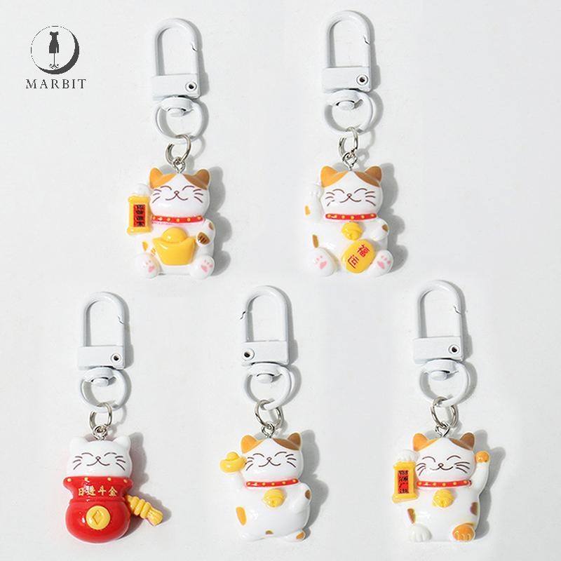 Marbit Cute Cartoon Lucky Cat Keychain Backpack Pendant Hangings ...