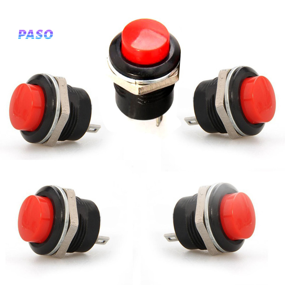PCA- 5 Pcs Momentary On/Off Push Buttons Horn Switch for Car Mini Auto ...