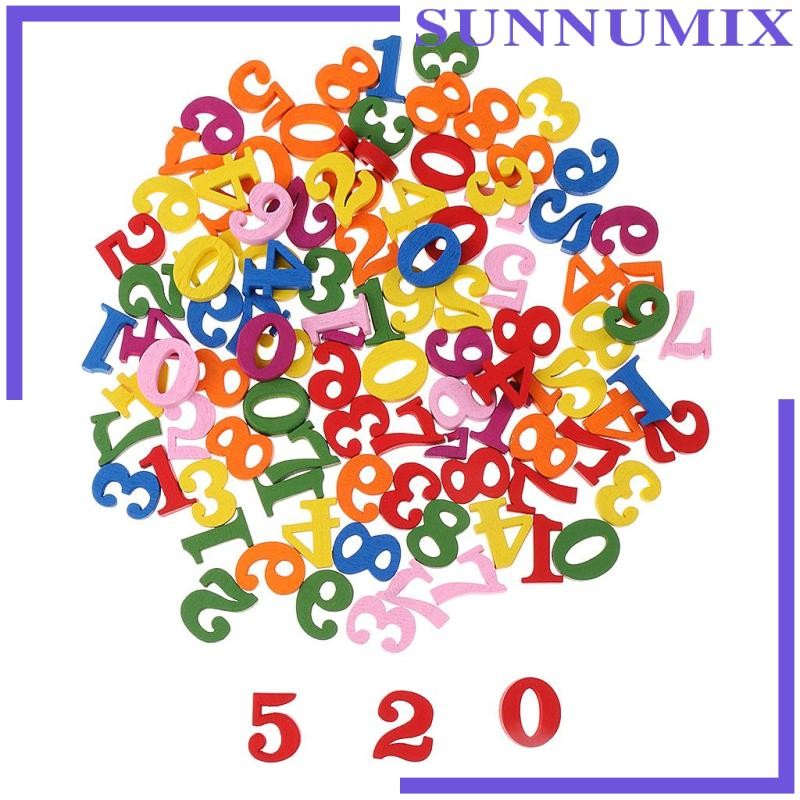 [Sunnimix] 100Pcs Colorful Wooden Numbers for Kids Learning Counting ...
