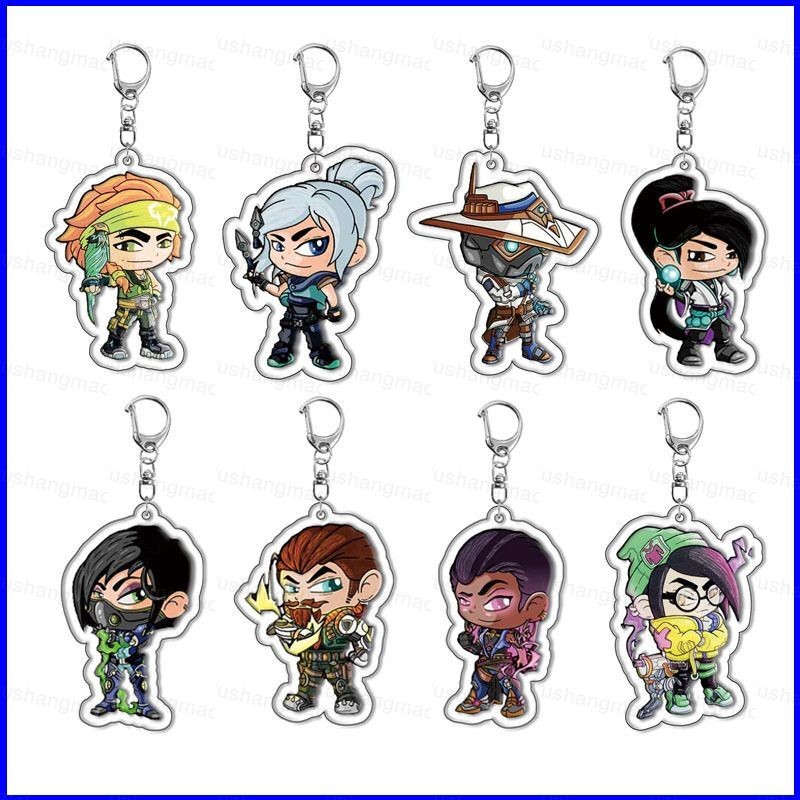 Game Valorant Keychain Anime Keyring Acrylic Cute Bag Pendant Cartoon ...
