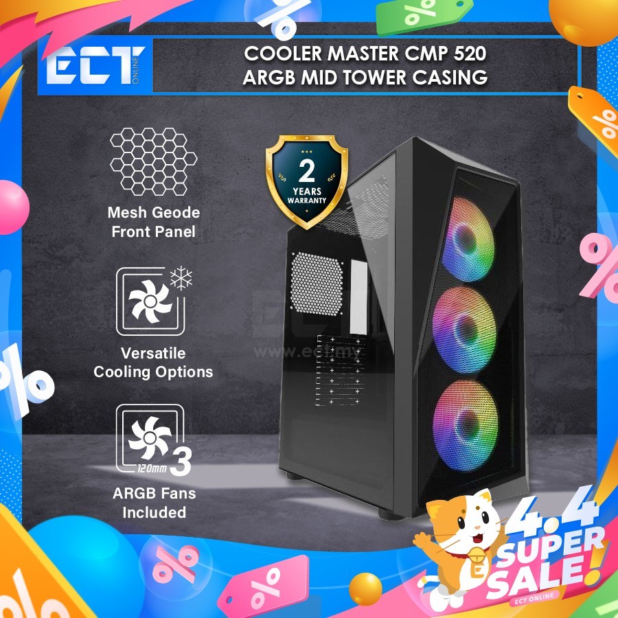 Cooler Master CMP 520 ARGB Mid Tower Casing | Shopee Philippines