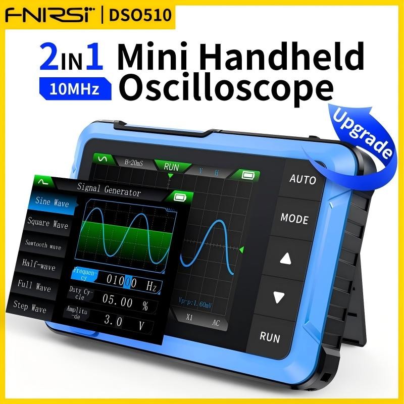 FNIRSI DSO510 New 10MHz Mini Handheld Digital 2in1 Oscilloscope Signal ...