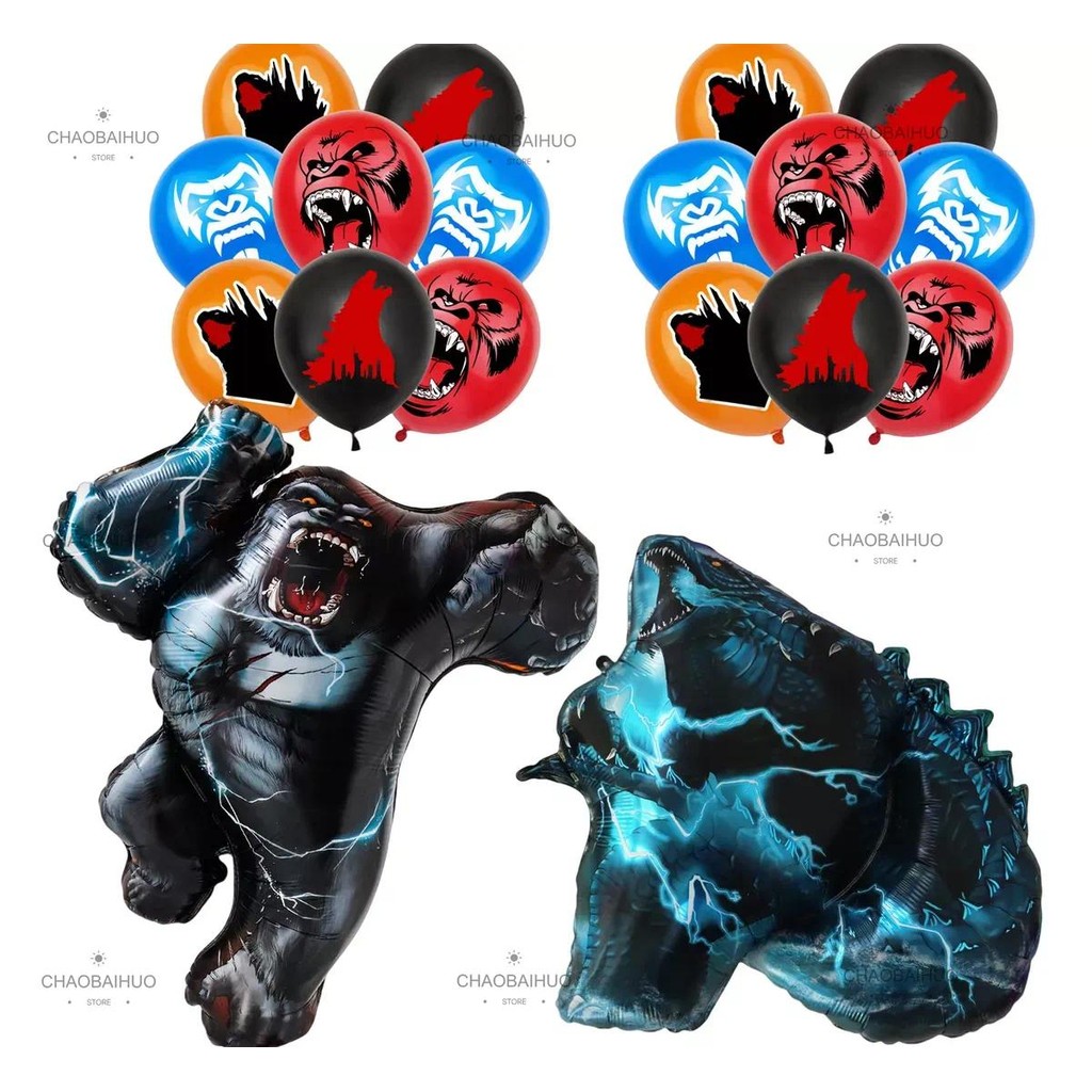 Children's Birthday Balloon Decoration Set King Kong vs Godzilla ...