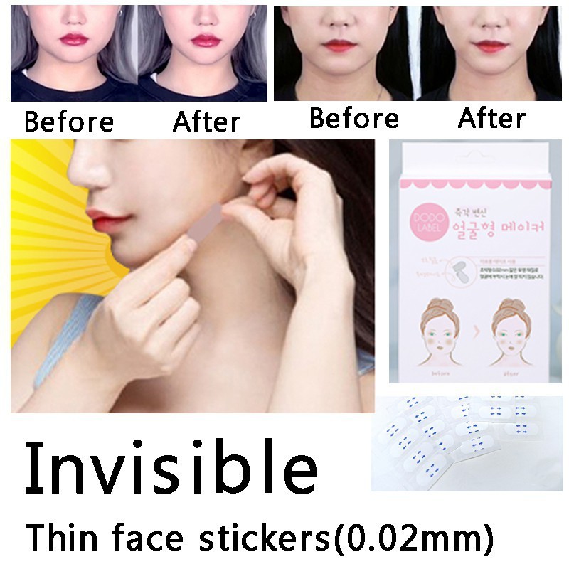 HOT 40pcs/Box lift face sticker Thin face stick face artifact invisible ...
