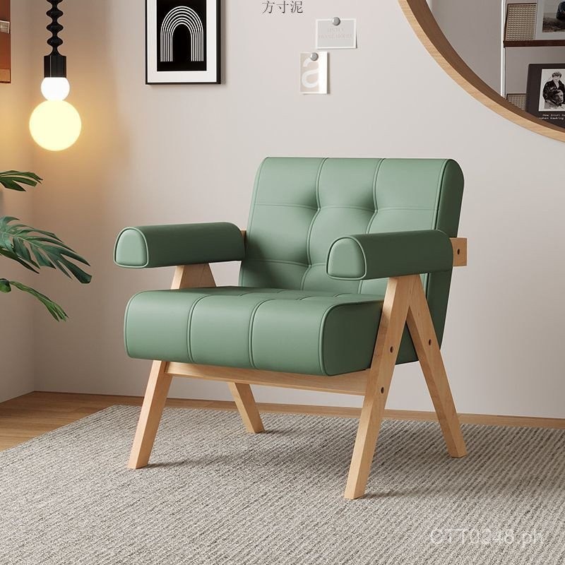 Living Room Set Solid Wood Light Luxury Single Reception Nordic Sofa ...