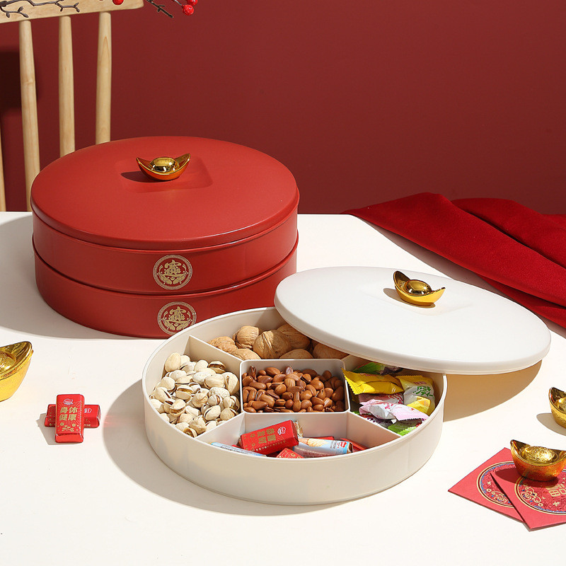 【Leyinlin】Creative New Year's Double covered candy box Wedding divider ...