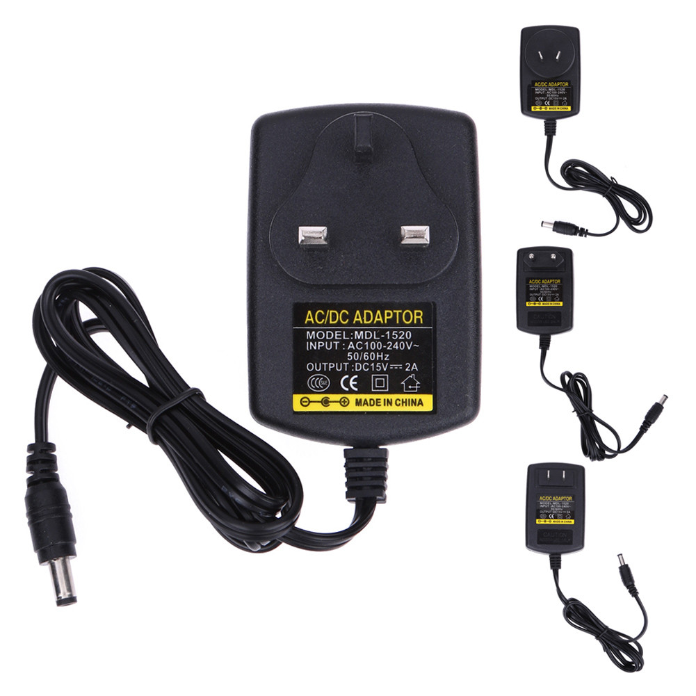 DC15V 2A Adapter AC 100V-240V to DC 15V Converter Power Supply Adapter ...