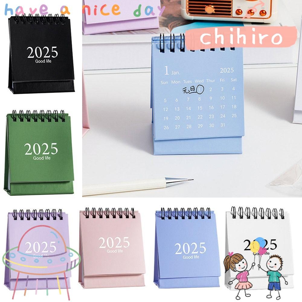 CHIHIRO1 2025 Desk Calendar, Protable Simple Table Desk Calendar, Cute