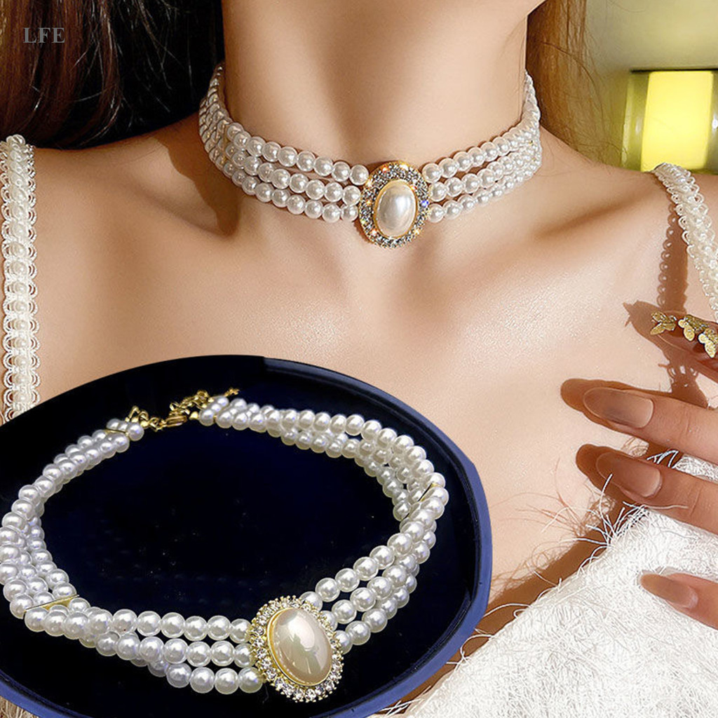 Pearl choker necklace costume store