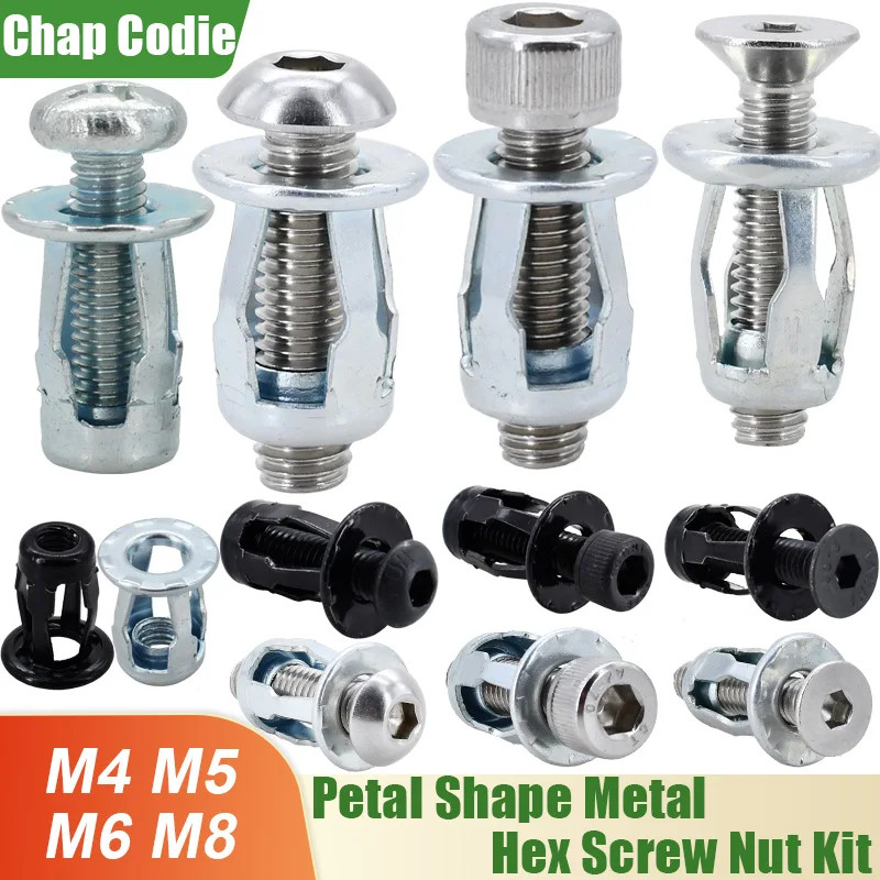 10/20/50Pcs Petal Shape Rivet Nut Screw Bolt Kit Expansion Metal ...