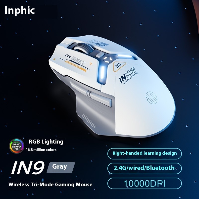 INPHIC IN9 Wireless Bluetooth Gaming Mouse Three-mode Ergonomic Macro ...