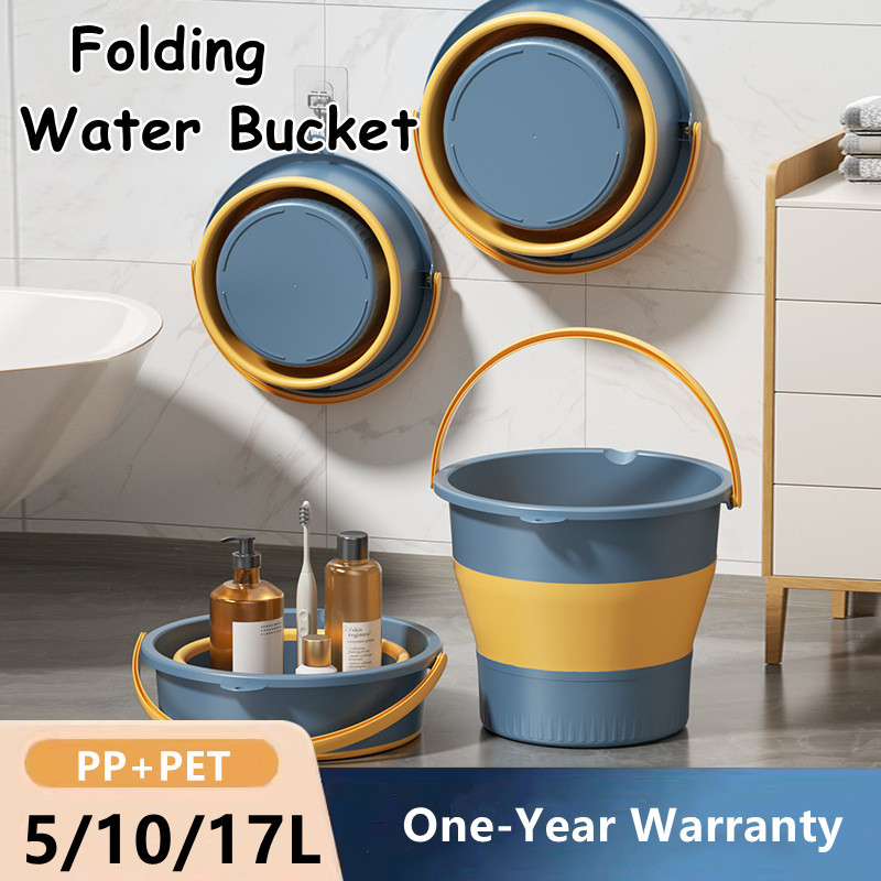 Foldable Collapsible Portable Water Bucket with Handle Baldi Lipat ...