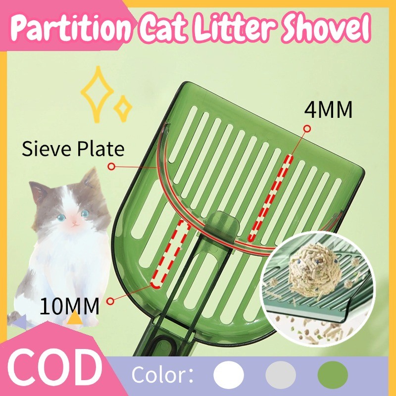 Partition Cat Litter Shovel Pore Clean 2-in-1 Poop Shovel Ramp Sieving ...