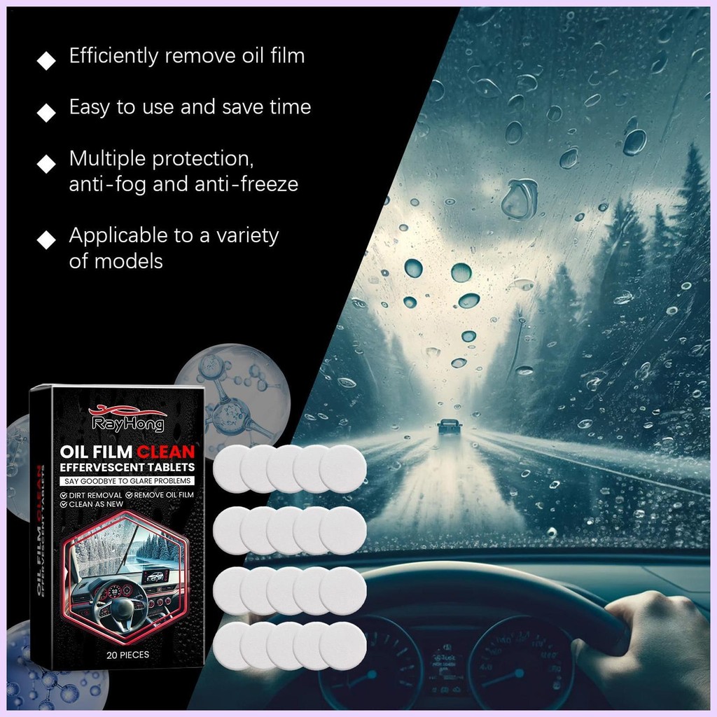 Windshield Glass Cleaner Windshield Oil Film Remover Wiper Tablets Car