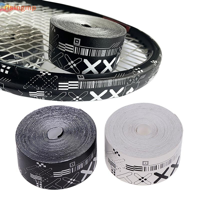 [risingmp] 1Roll 500CM Black White Print Tennis Racket Paddle ...