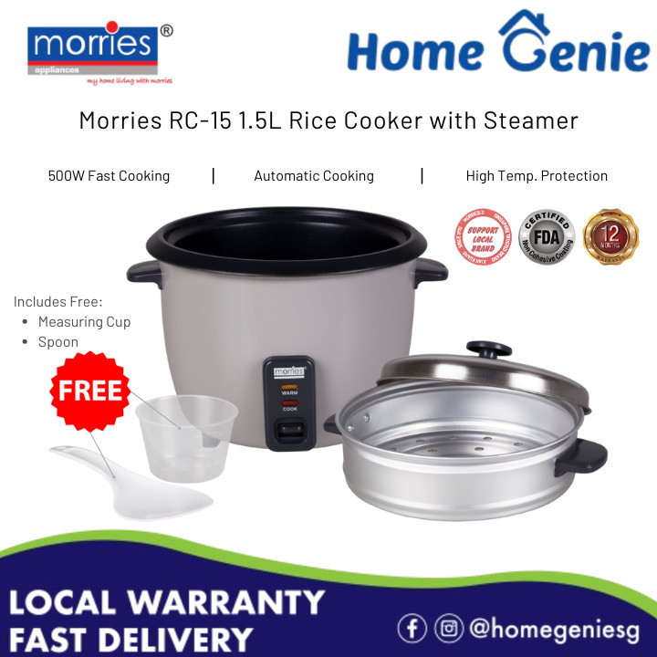 Morries 1.5 Traditional Rice Cooker with Steamer (MS-RC15) // 3-in-1 ...