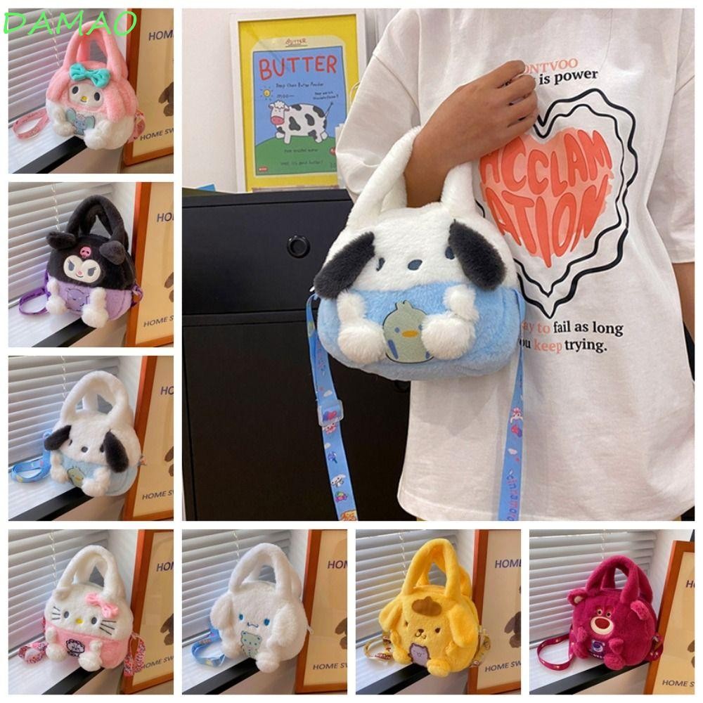 DAMAO Plush Crossbody Bag, Kulomi Melody Cinnamoroll Handbag, Sweet