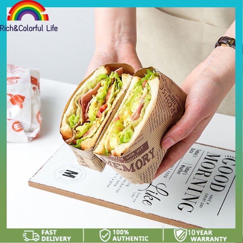 100Pcs Baking Wax Paper Sandwich Wrapper Paper Bread Burger Egg Drop ...