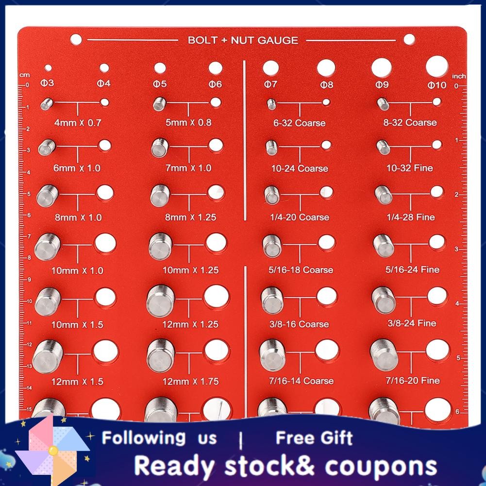 Xiyijia Thread Checker Bolt and Nut Identifier Gauge Anodized Surface ...