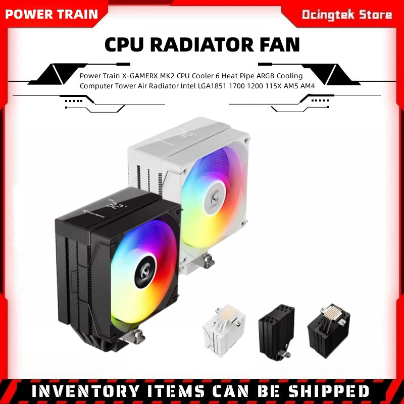 Power Train X-GAMERX MK2 CPU Cooler 6 Heat Pipe ARGB Cooling Computer ...