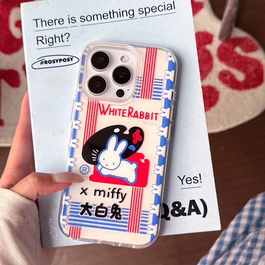 Big White Miffy Rabbit Phone Case Suitable For IPhone 13 14 15 16 Pro ...