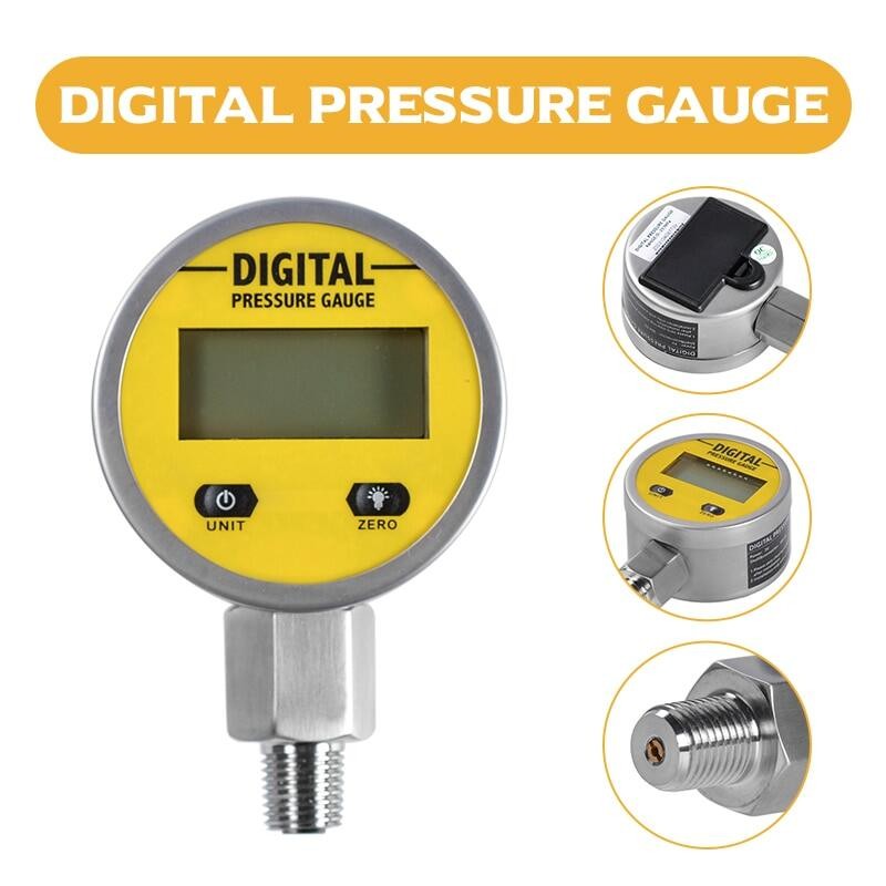 жNPT1/4 Pressure Gauges Digital Display Oil Pressure Hydraulic
