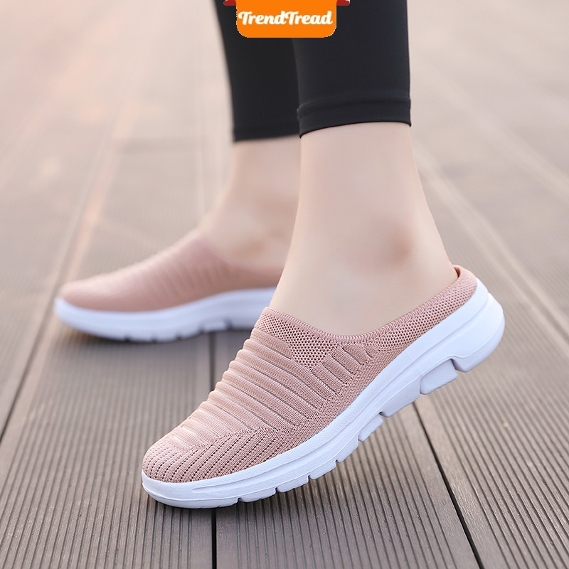 Trendy Breathable Soft and Bouncy Slip-On Walking Shoes for Women, One ...