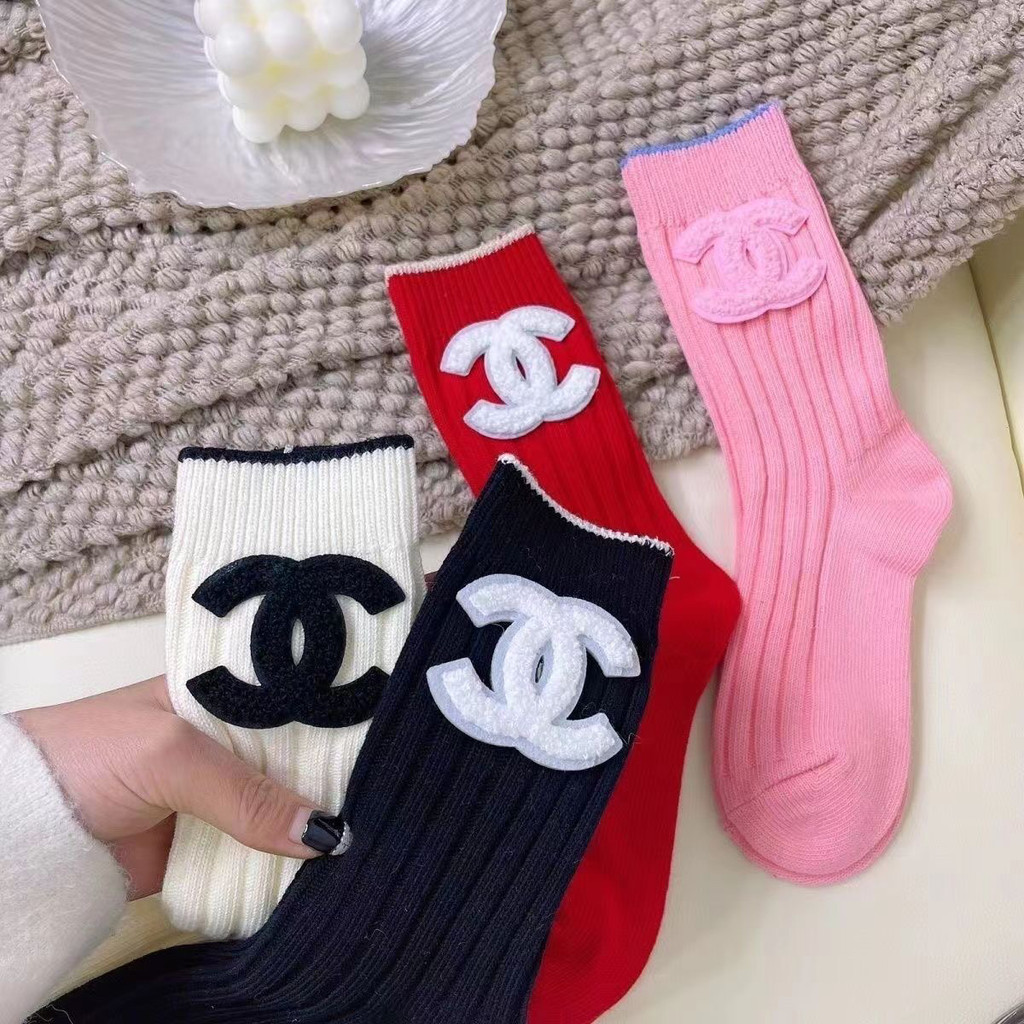 Double C Triumphal Arch Decorative Socks Small Fragrant Style Double ...