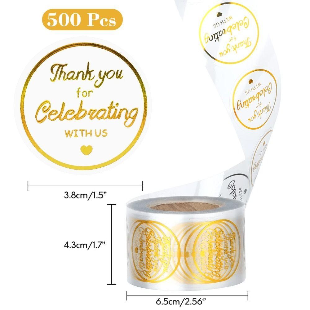 CHLIZ Stickers, Thank You for Celebrating with us Gold Foil Label ...