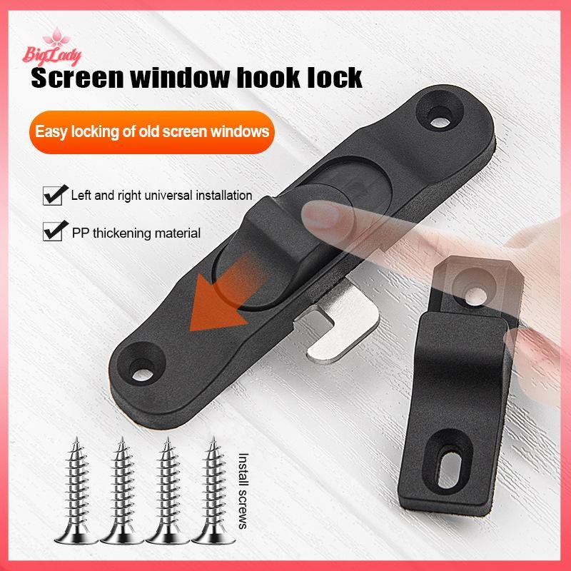 UVLN> 1Set Sliding Pull Door Lock Anti Theft Window Hook Lock Buckle ...