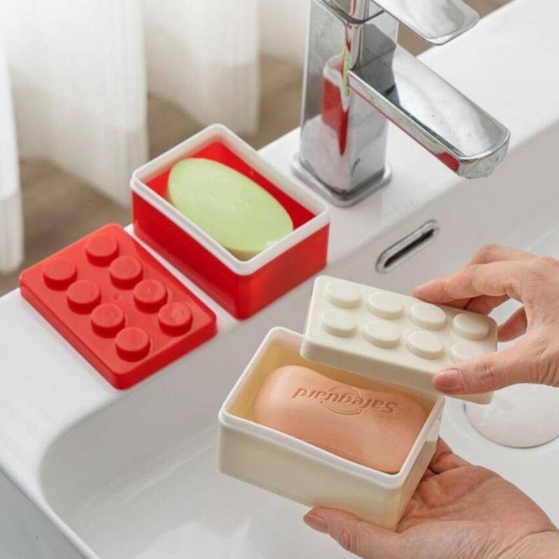 Bathroom Square Building Block Soap Box Portable Creative Soap Box ...