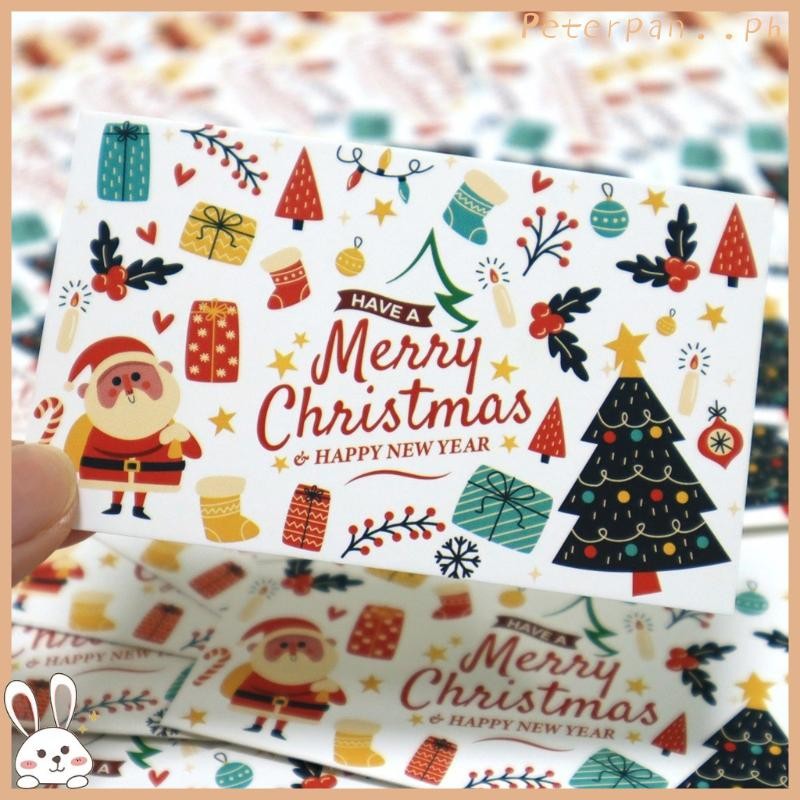PP 50 Pieces Set Christmas Holiday Themed Card Thank You Card Customer ...