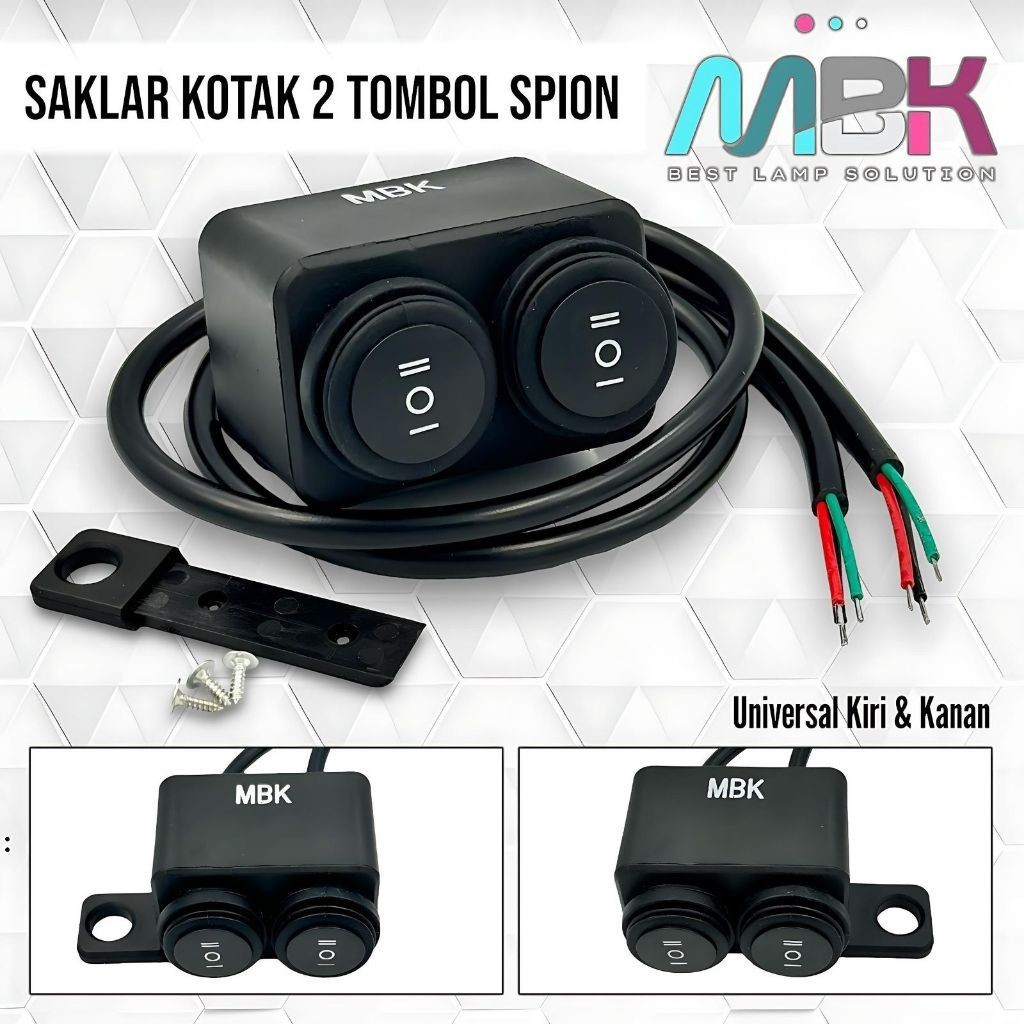 TOMBOL Light Switch 3 Click On Off 2 Buttons BOX Mount Left Right ...