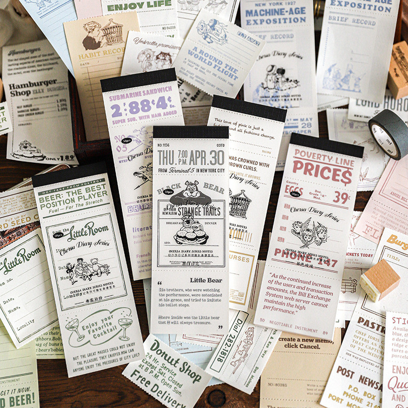 Tearable Notes Chelsea Diary Series Retro 50 Sheets Collage Writing ...