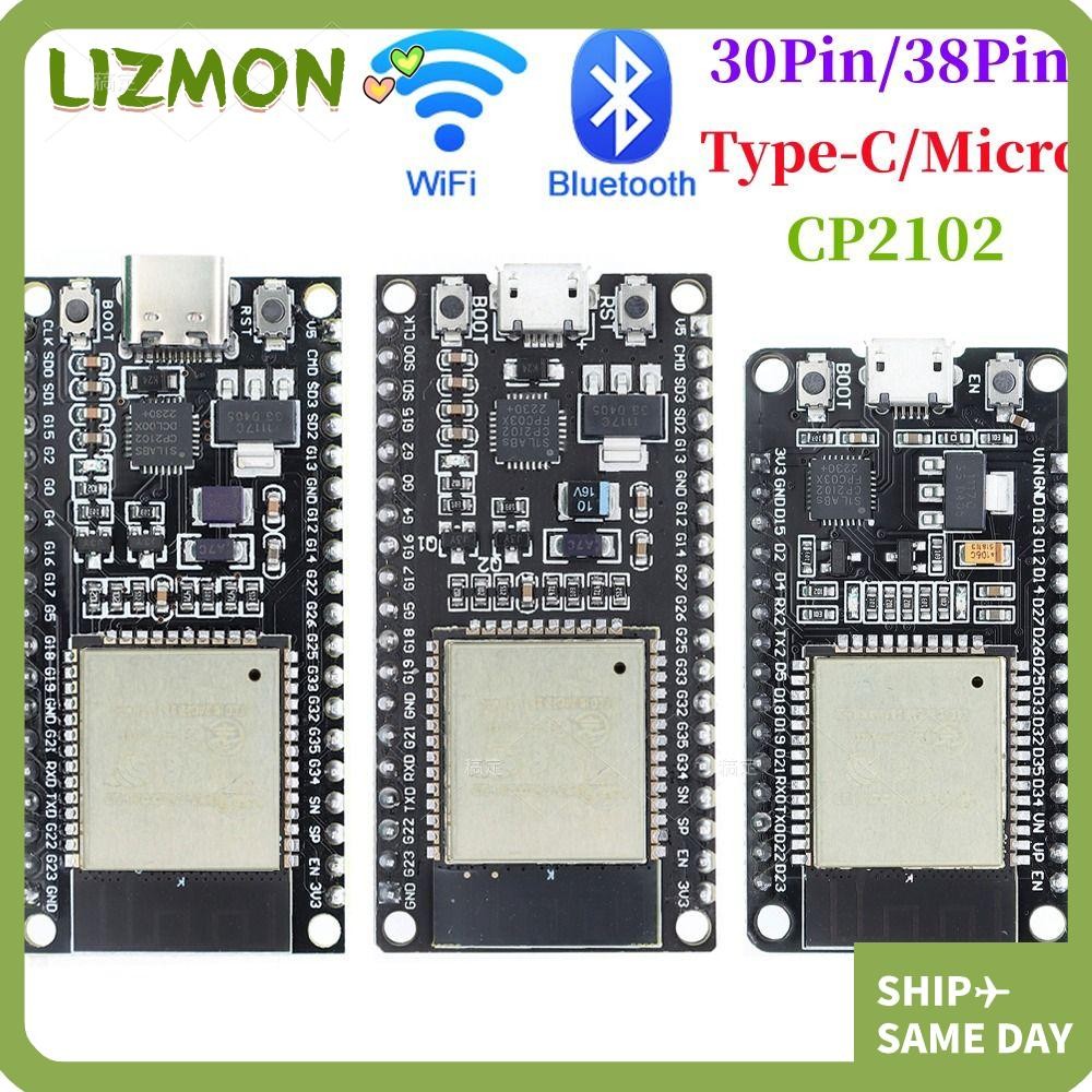 LIZMON ESP32 ESP-32S Development Board, ESP-WROOM-32 Dual-Mode WiFi ...