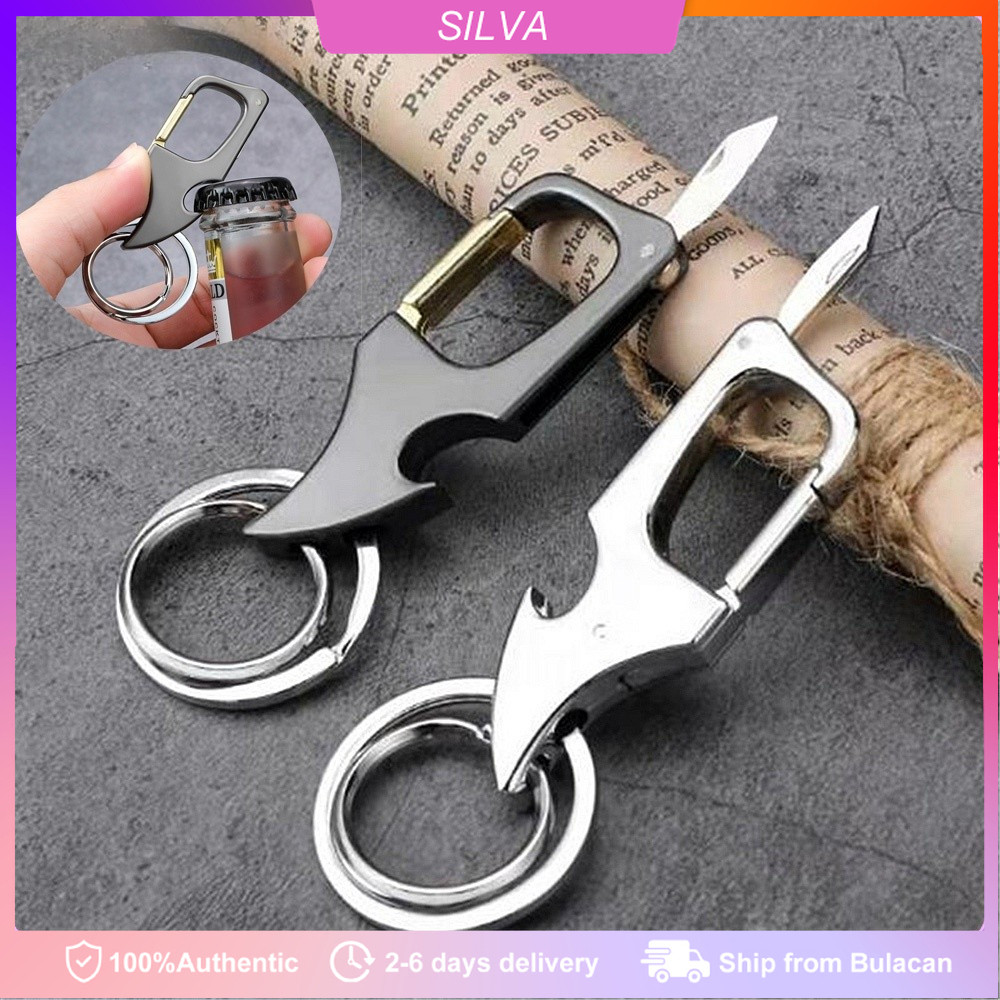 Simple Men's Multi-function Keychain Bottle Opener Keyring With ...
