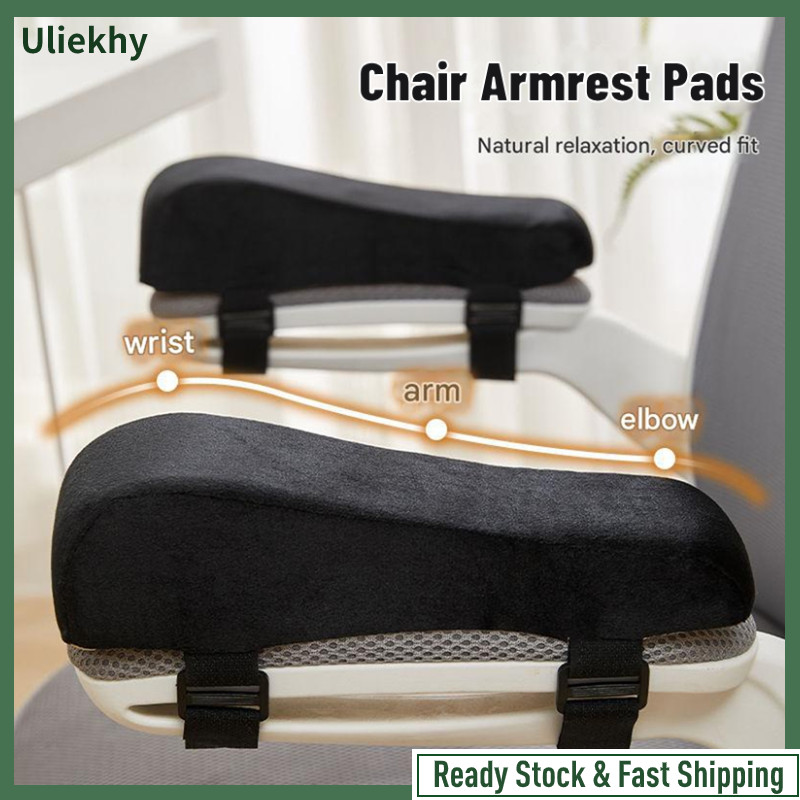 2-Pack Panda Armrest Covers - Plush Memory Foam Chair Cushions With Velcro Straps