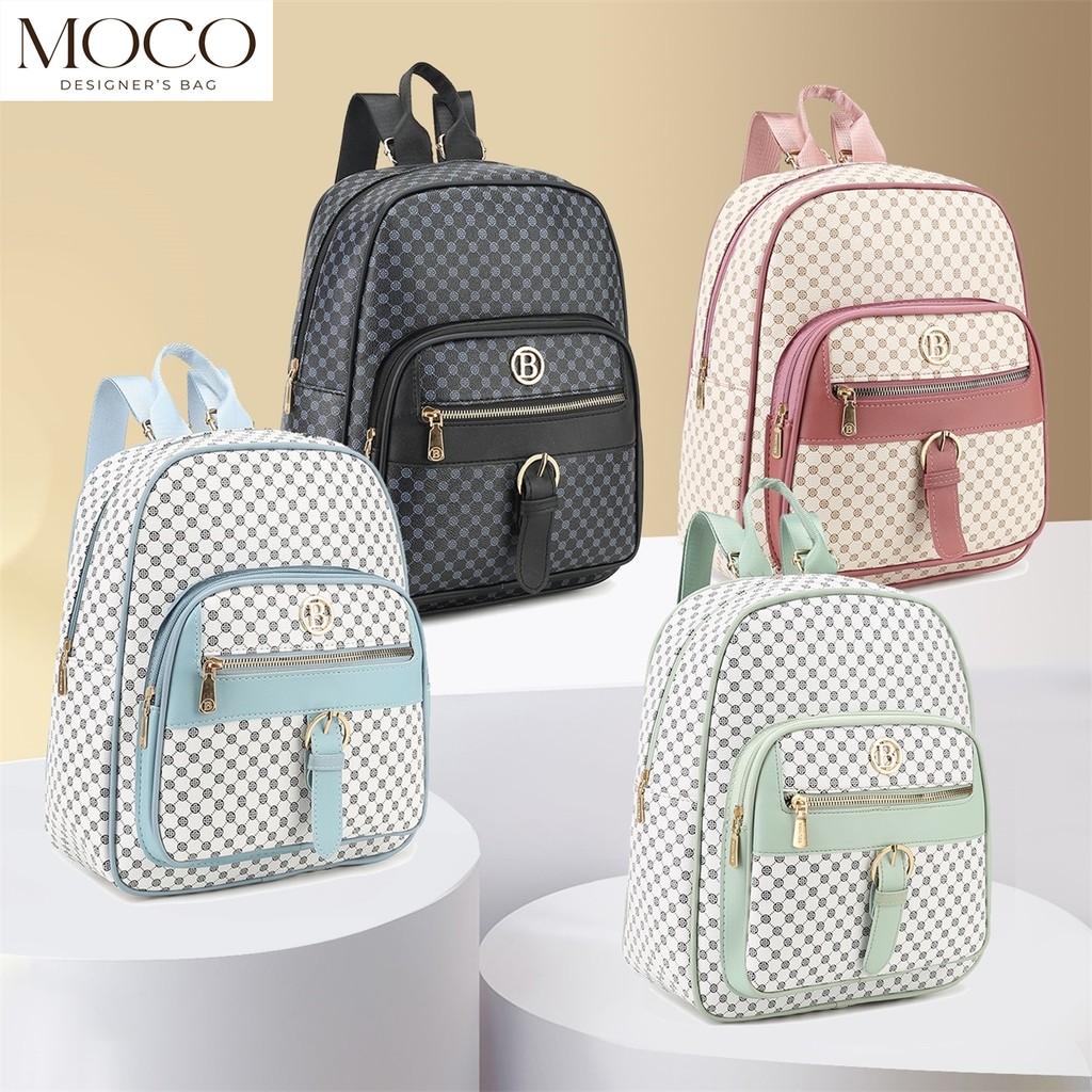MOCO Backpack For Women Fashion Original PU Leather Student Teens ...