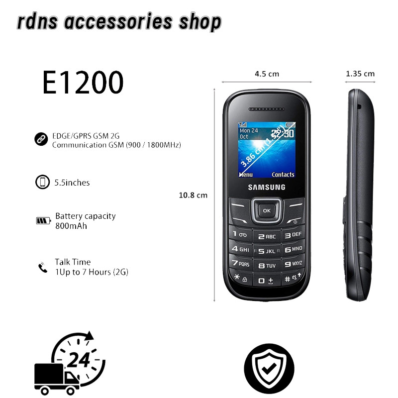 Samsung E1200 Keypad Phone GSM Standard Sim Keypad Basic Phone Feature ...