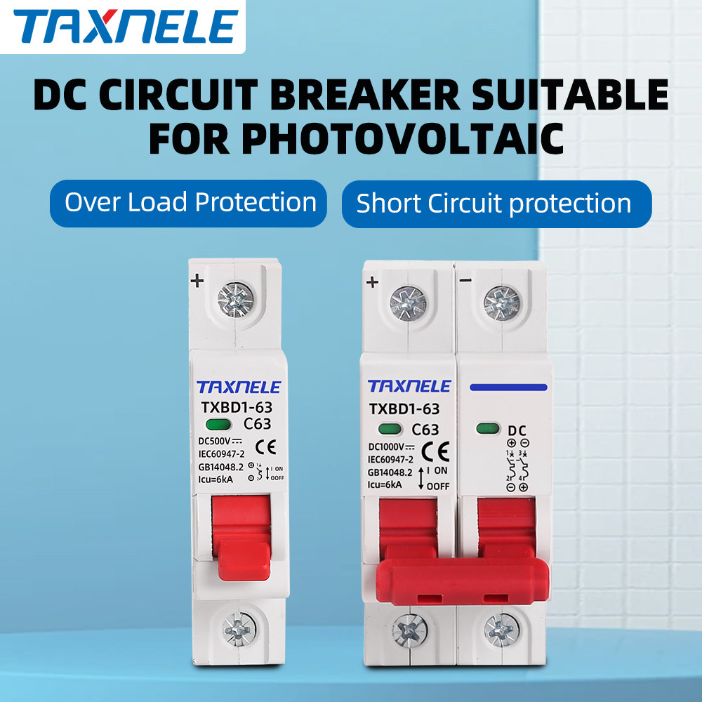 DC MCB 1P 2P Solar Circuit Breaker Overload Protection 32A 40A 50A 63A ...