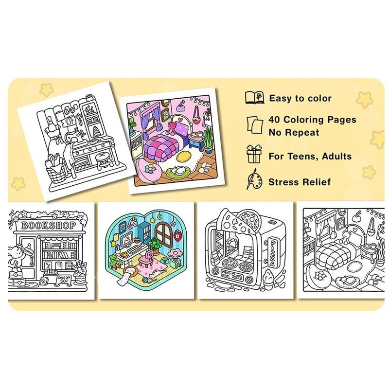 Little Corner: Coloring Book for Adults and Teens Super Cute Design of ...