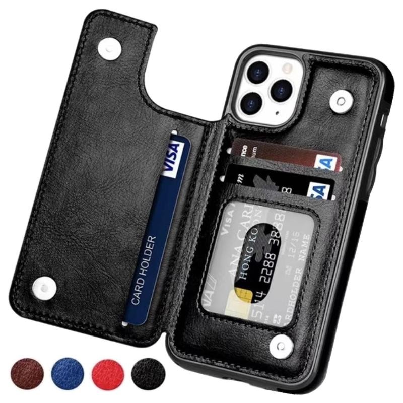 Fashion Wallet Case For Men Women SailorTech IPhone 16 Pro Wallet Case  PU  Leather With Card Slots, Kickstand & Ring Holder, Black