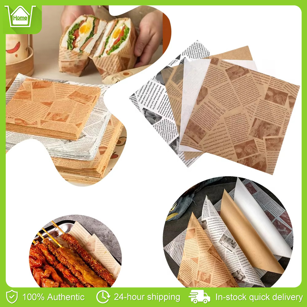 100/50pcs Oilpaper Wrapping Paper Bento Absorbent Paper Cake Box Pads ...