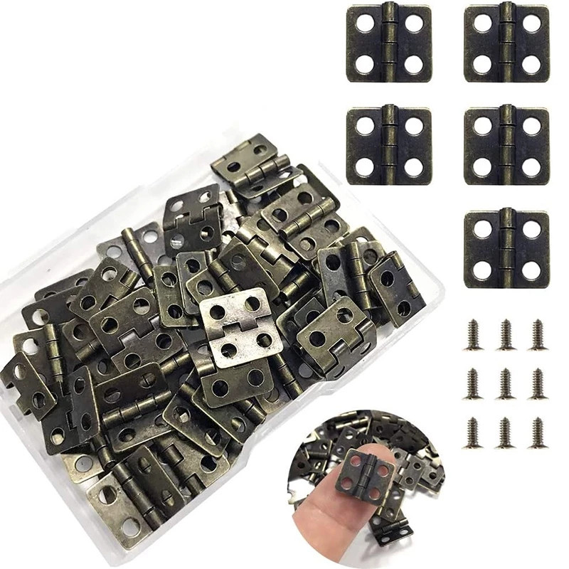 50Pcs Miniature Furniture Cabinet Hinge Mini Pure Copper Hinge Cabinet ...